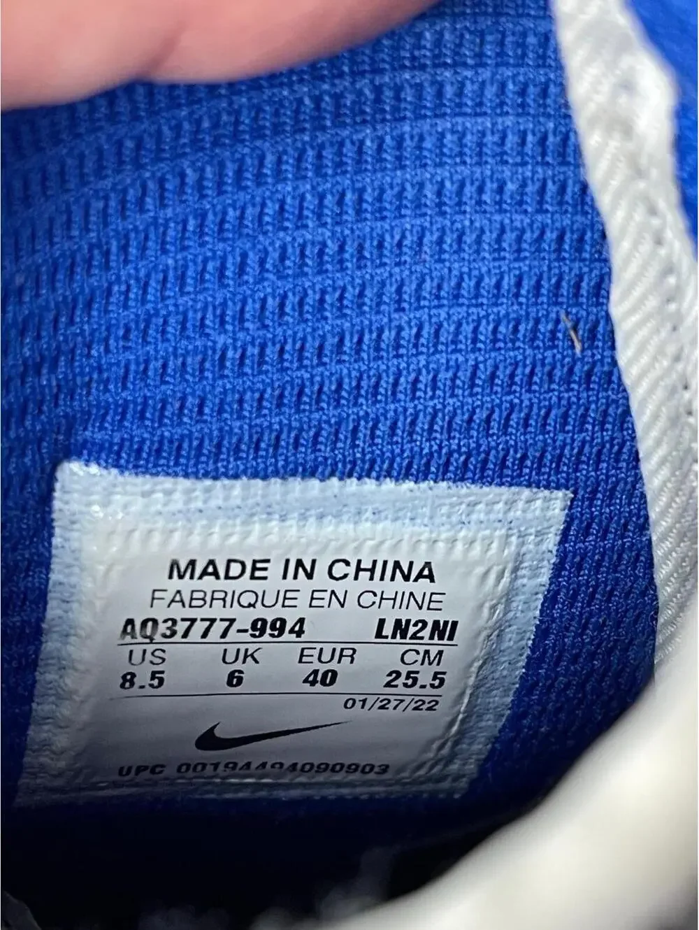 NIKE AIR FORCE 1 HIGH 8.5 US WHITE AND BLUE Womens